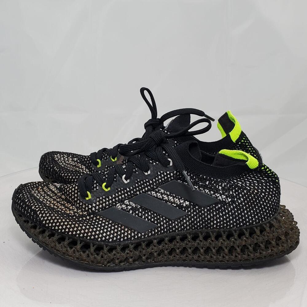 Adidas 4DFWD Shoes Men 7.5 Black Neon Knit 4D Running Athletic Sneaker
